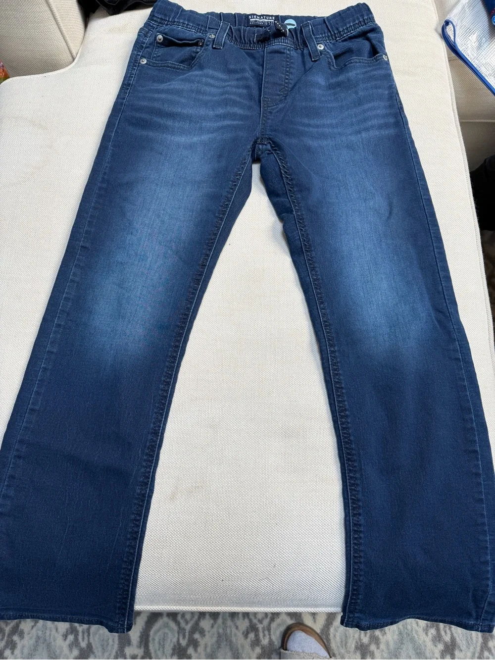 Kids Dark Blue Stretch Bootcut/Straight Jeans